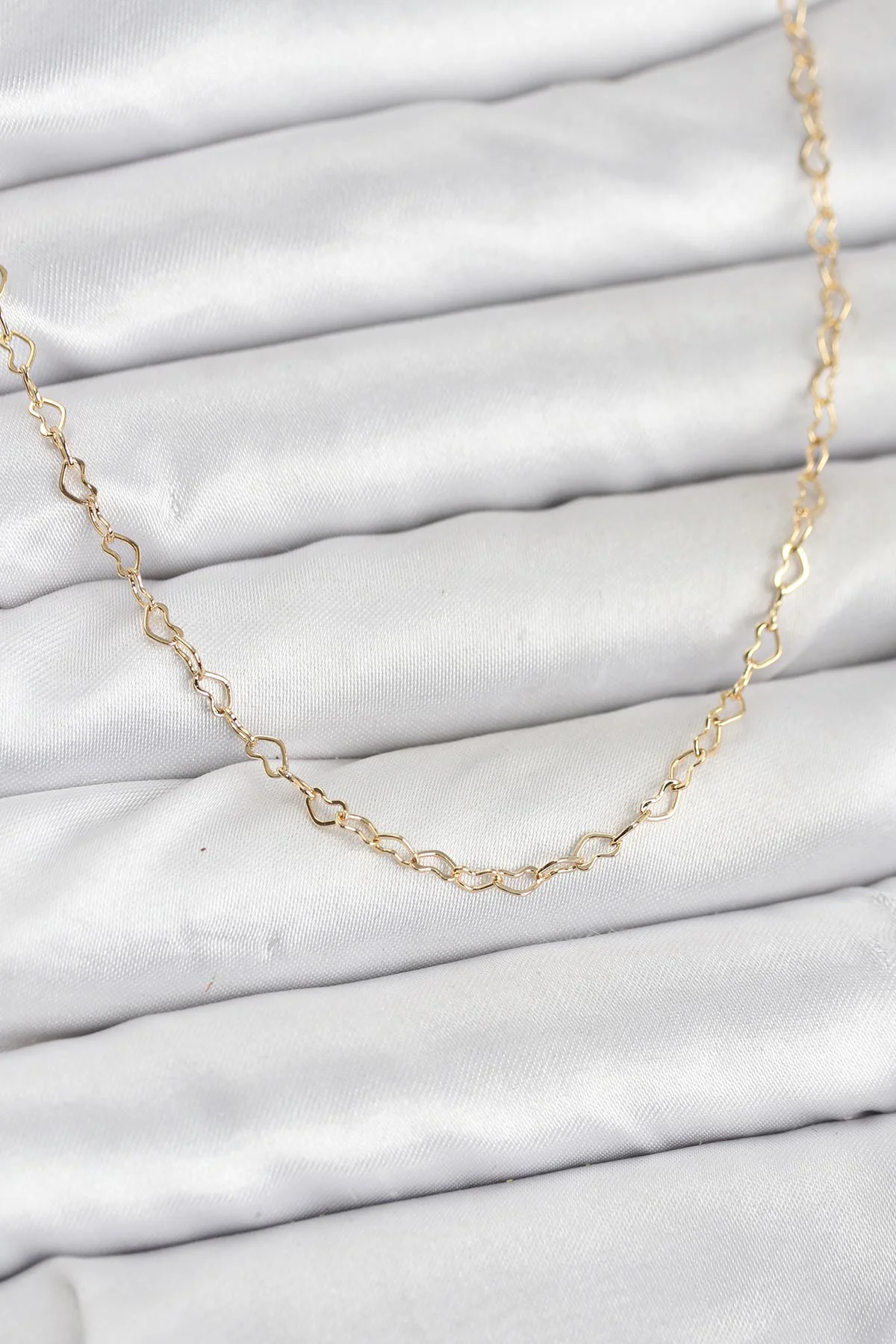 CM 14K Gold Renk Kalp Zincirli Kadın Kolye - TJ-BKO10924 CM 14K Gold Renk Kalp Zincirli Kadın Kolye - TJ-BKO10924