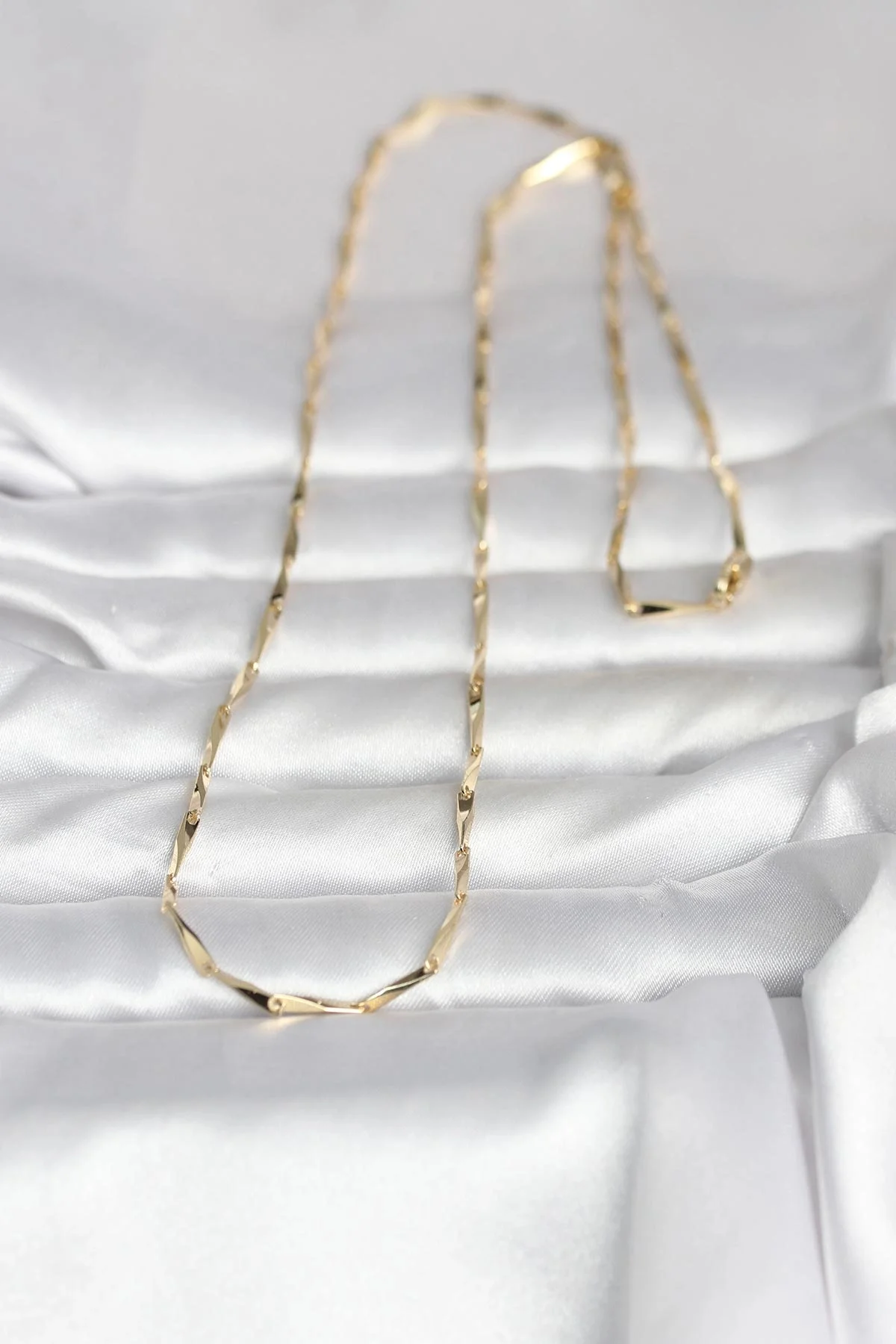 CM 14K Gold Renk Kesme Çubuk Zincirli Model 60 cm Kadın Kolye