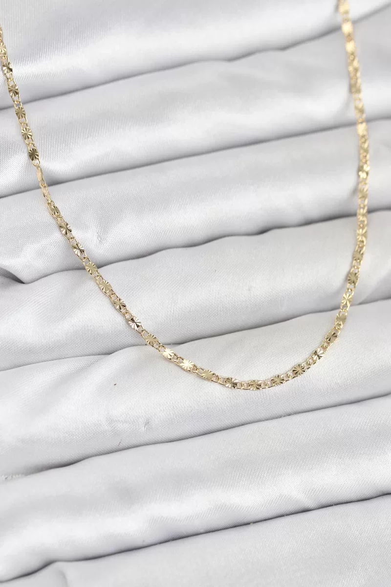 CM 14K Gold Renk Lazer İnce Zincirli Kadın Kolye - Lisinya