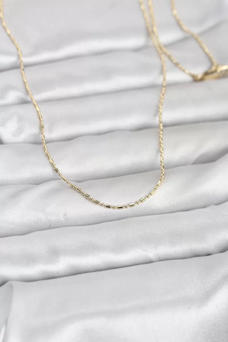 CM 14K Gold Renk Parçalı Topçuk Model 60 cm Kadın Kolye - Lisinya