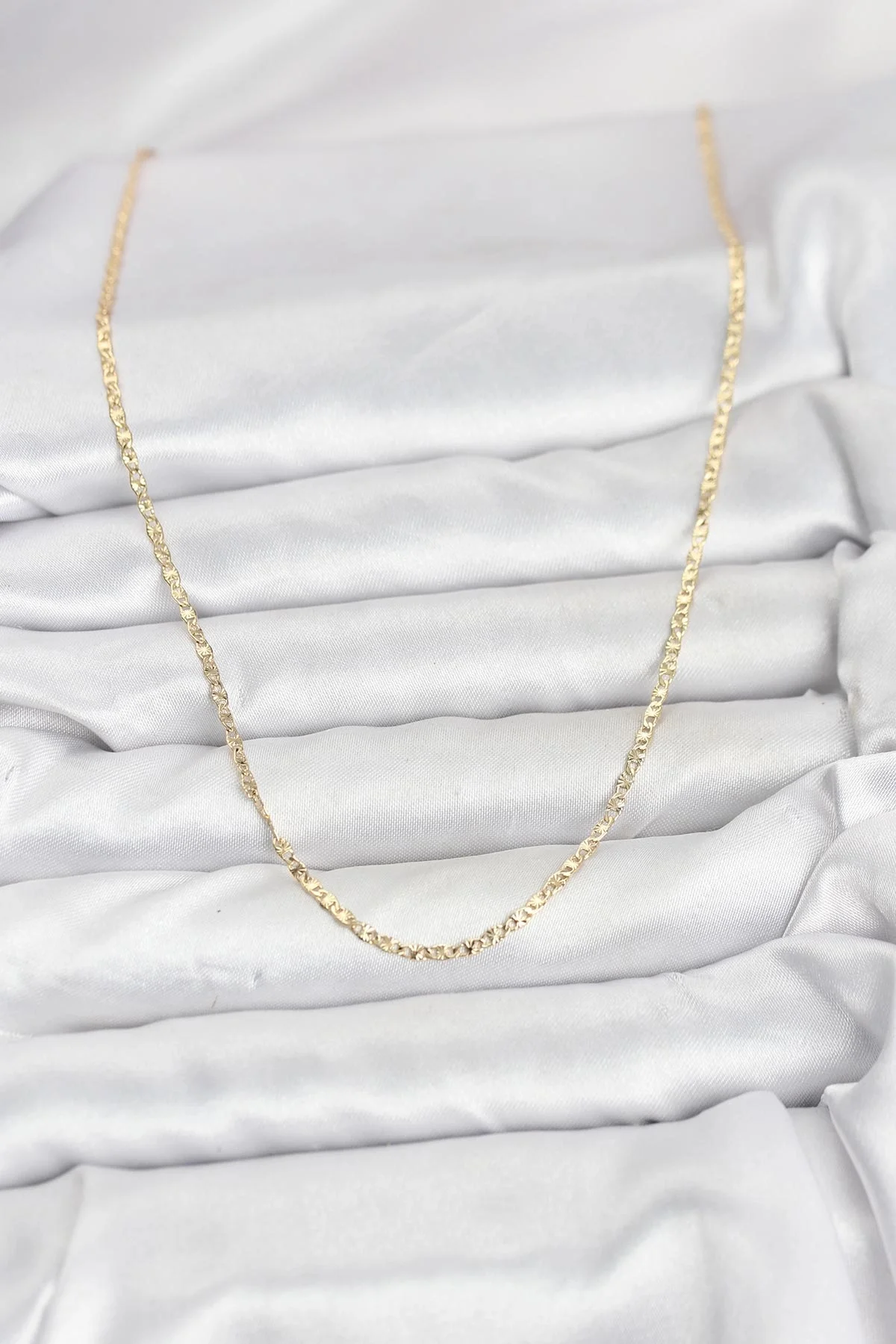 CM 14K Gold Renk Pirinç Lazer Model 60 cm Kadın Kolye