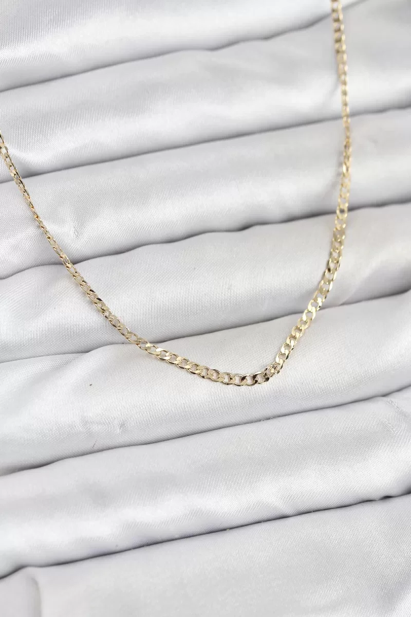 CM 14K Gold Renk Pirinç Zincir Model Kadın Kolye - Lisinya