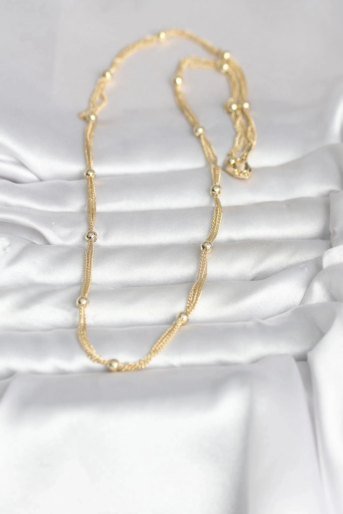 CM 14K Gold Renk Topçuk Model 60 cm Kadın Kolye