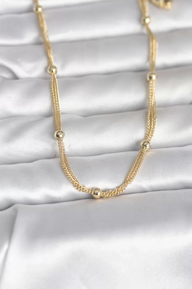 CM 14K Gold Renk Topçuk Model 60 cm Kadın Kolye - Lisinya
