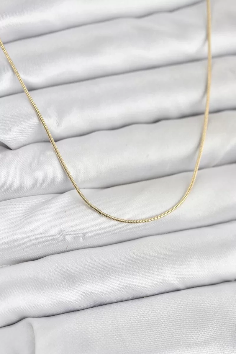 CM 14K Gold Renk Yılan Zincir Model Kadın Kolye - Lisinya