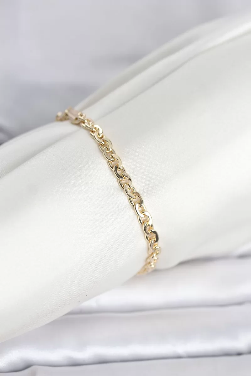 CM 14K Gold Renk Zincir Model Kadın Bileklik - Lisinya
