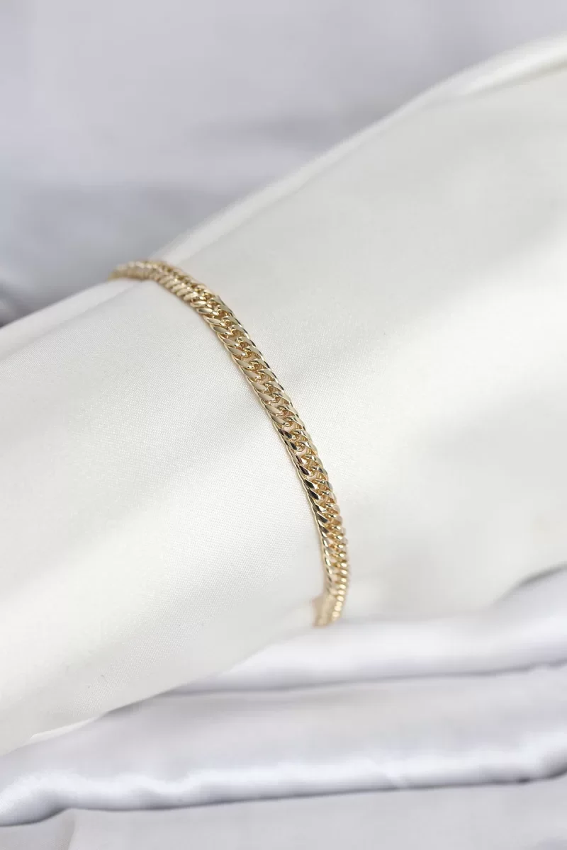 CM 14K Gold Renk Zincir Model Kadın Bileklik - Lisinya