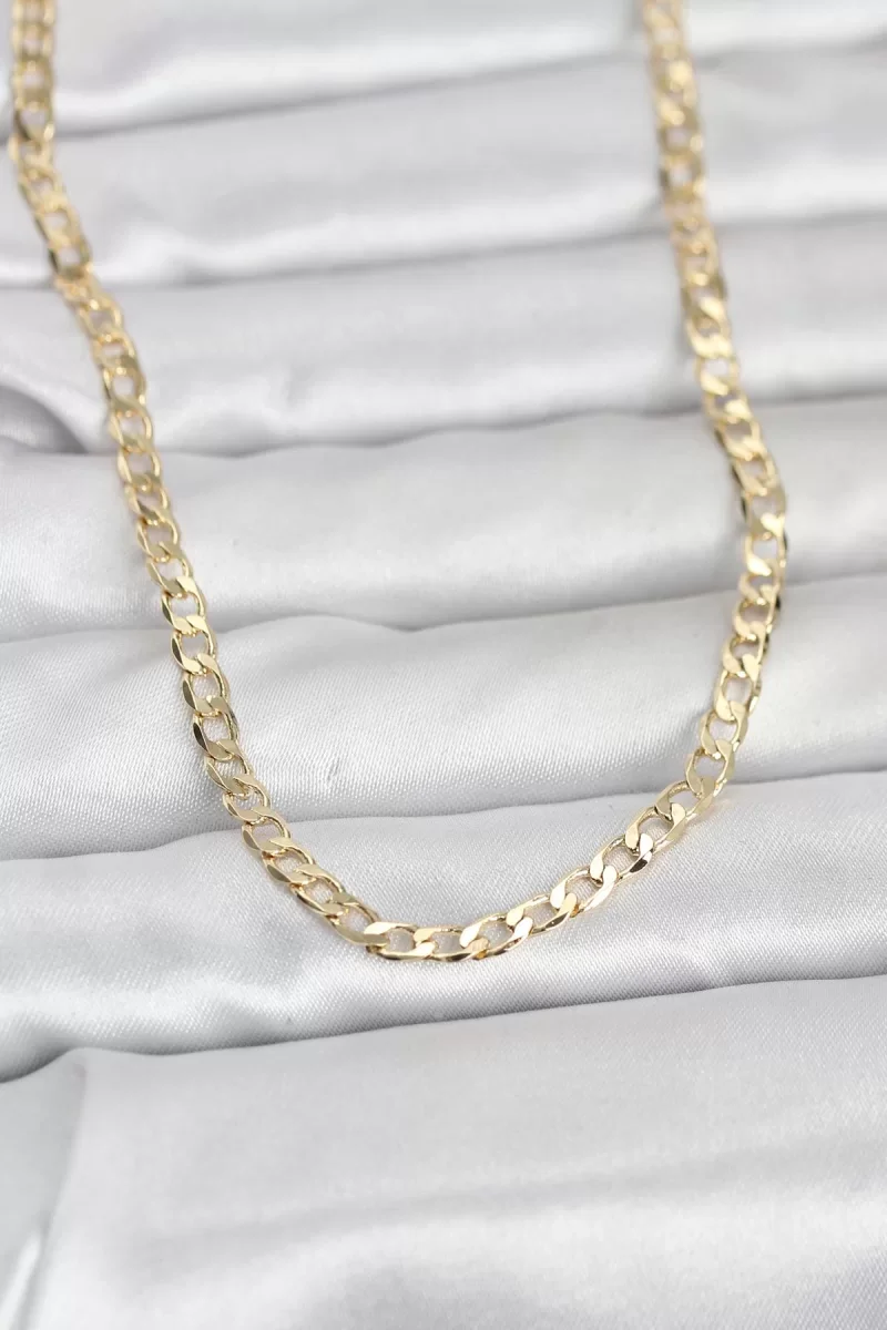 CM 14K Gold Renk Zincir Model 60 cm Kadın Kolye - Lisinya