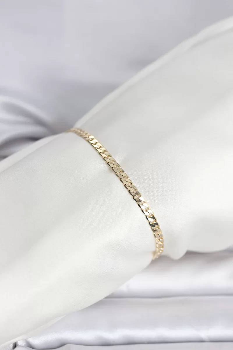 CM 14K Gold Renk Zincirli Model Kadın Bileklik - Lisinya