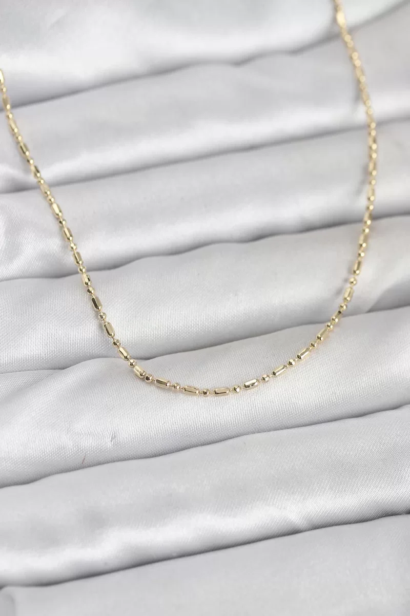 CM 14K Gold Renk Zincirli 60 cm Kadın Kolye - Lisinya