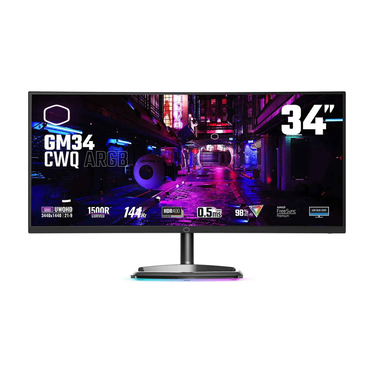 CM 34" GM34-CWQ 144Hz 0.5ms 2xHDMI, DP, Type C,B,  FreeSync, UWQHD ARGB Cored Gaming Monitör