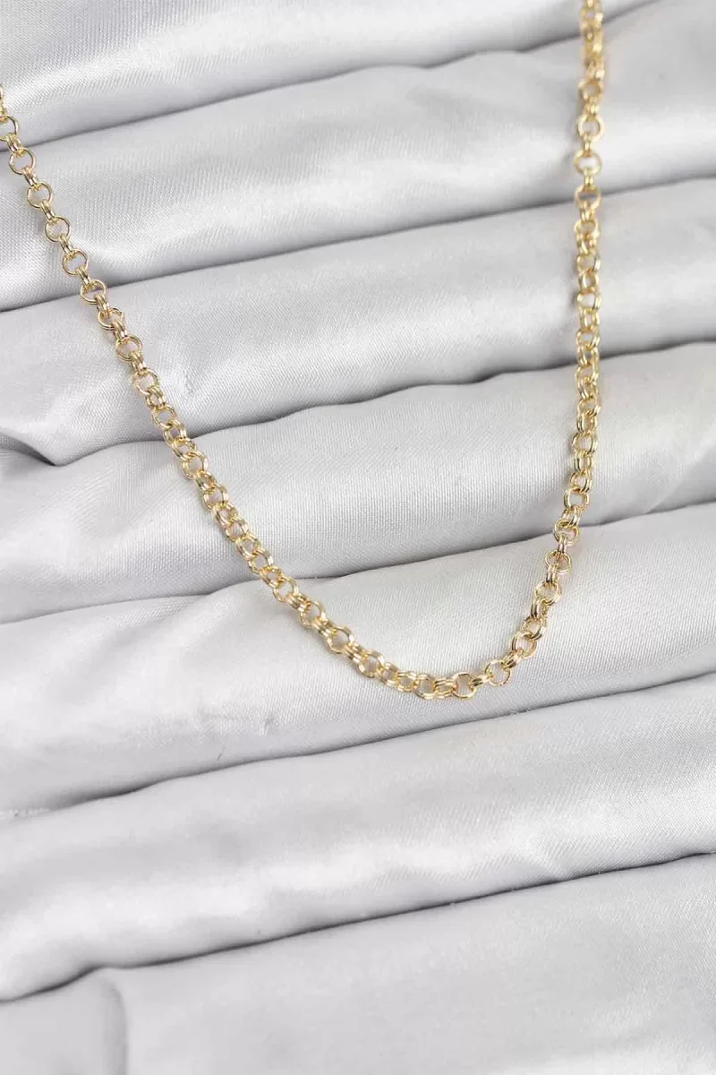 CM Gold Renk Pirinç Halkalı Model Kadın Kolye - Lisinya