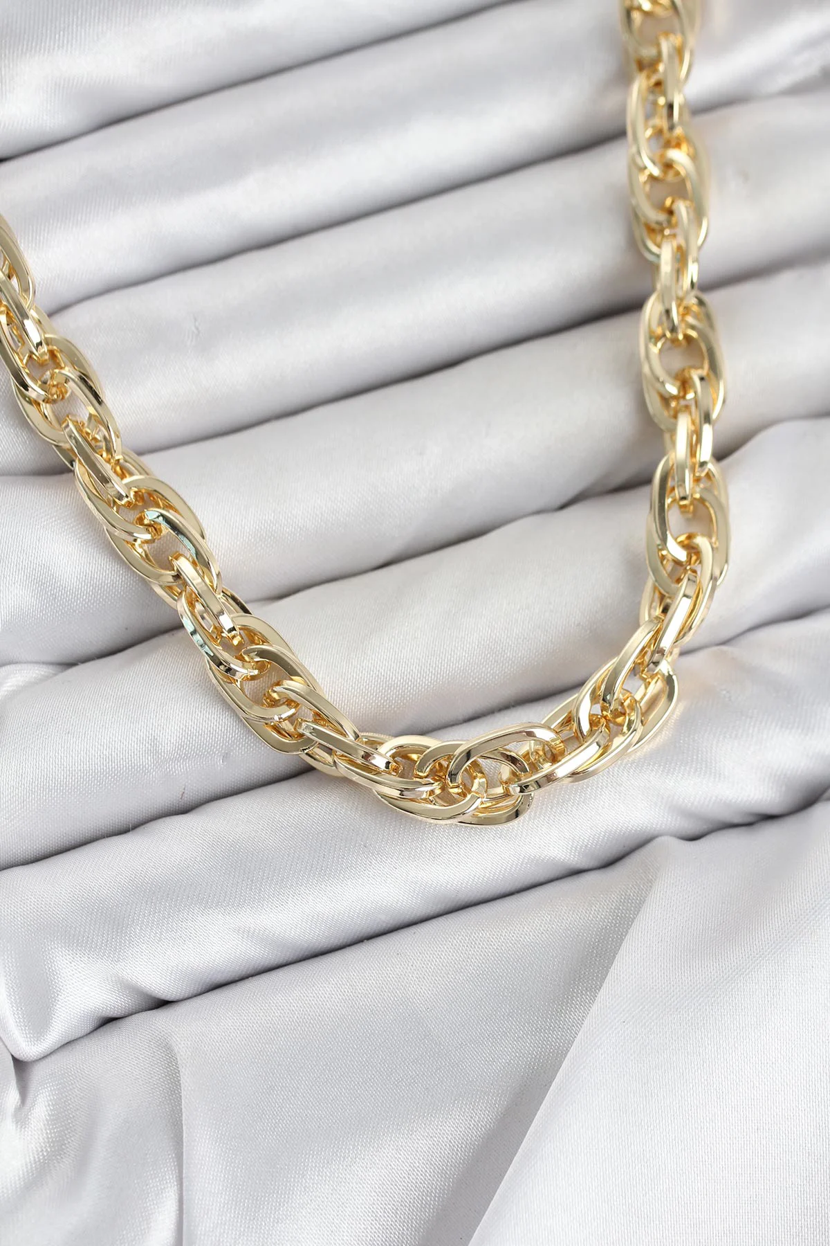 CM Kalın Burgu Model Gold Renk 60 cm Kadın Kolye TJ-BKO11129