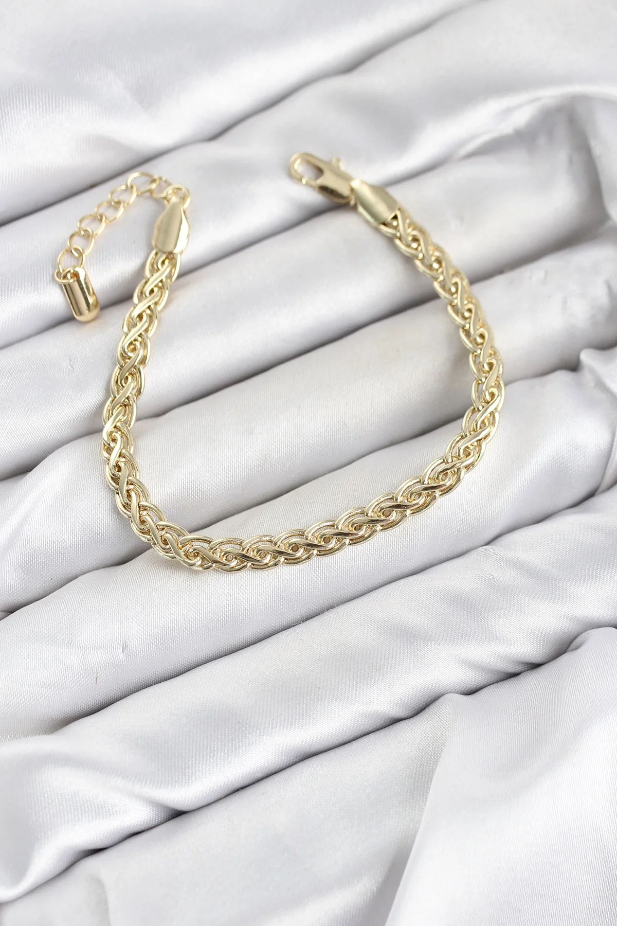 CM Singapur Zincir Model Gold Renk Pirinç Kadın Bileklik