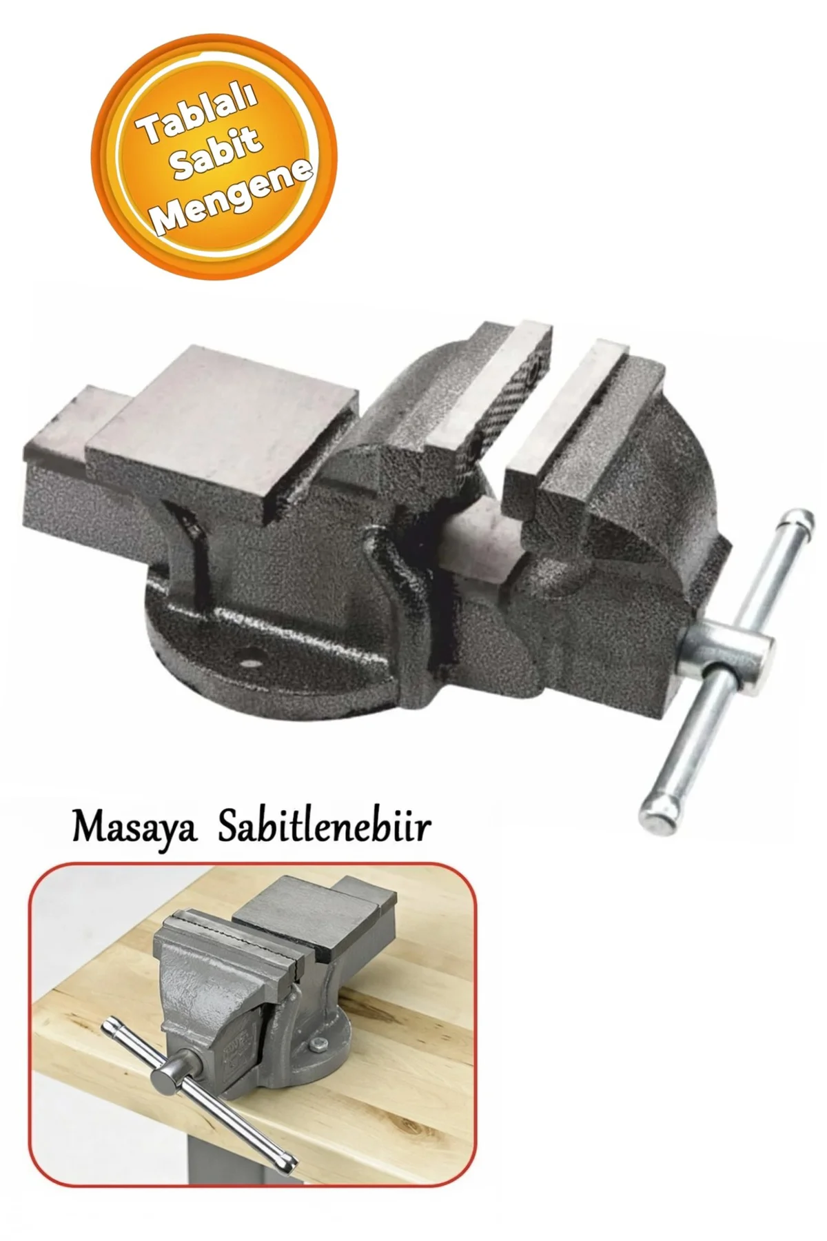 CMC6905 Dökme Demir Gövdeli Sabit Tezgah Mengene 8” 200 mm Masaya
