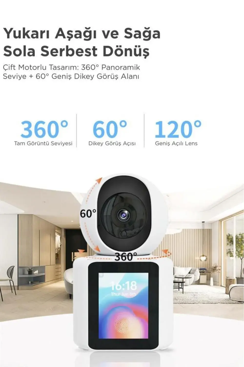 CMR-11 Monitörlü Smart Ip Full Hd 360° Akıllı Güvenlik Kamerası B