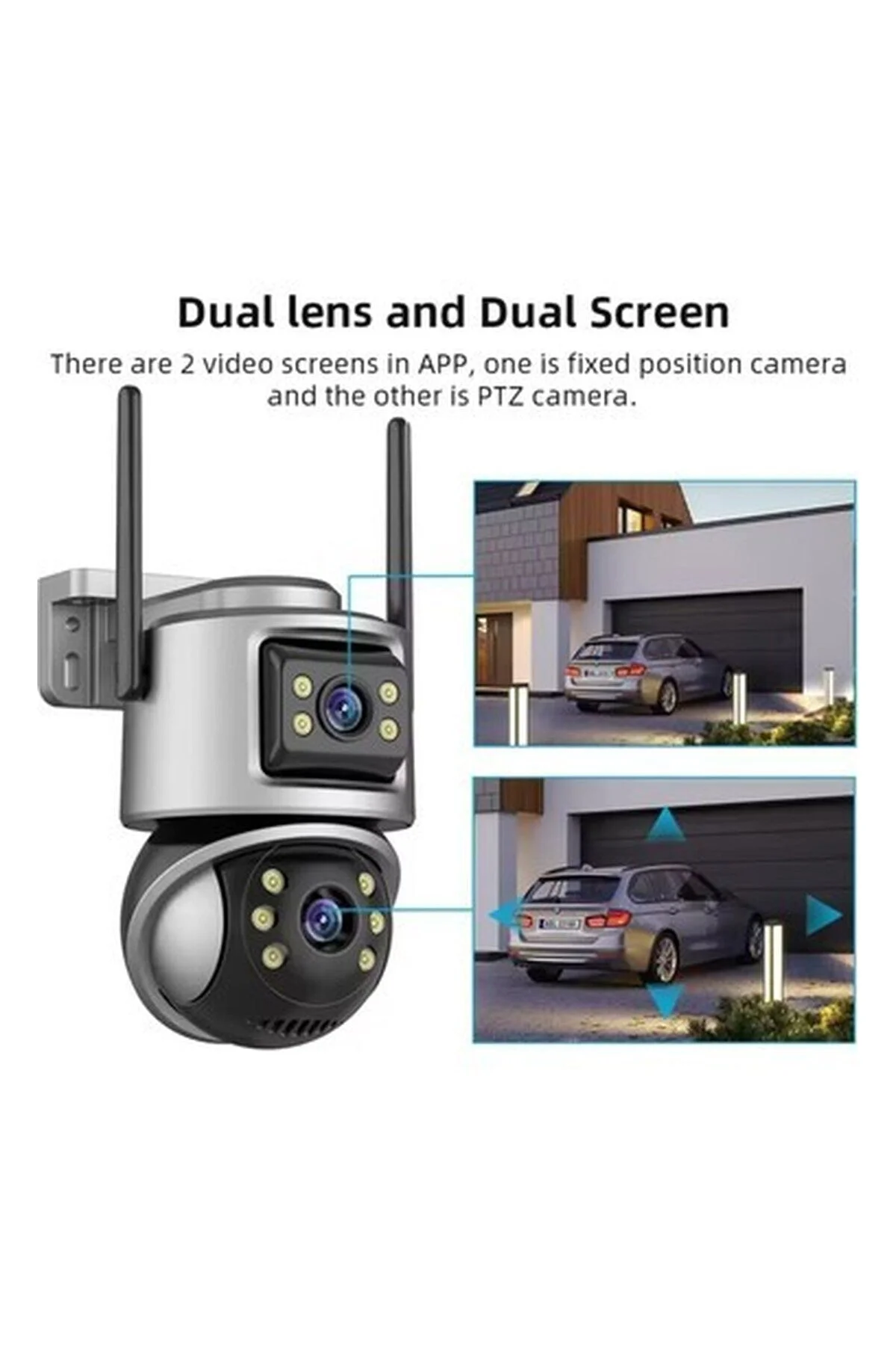 CMR61 Dış Mekan Dual-Lens 8MP WiFi Kamera – Çift Lensli Güvenlik Kamerası