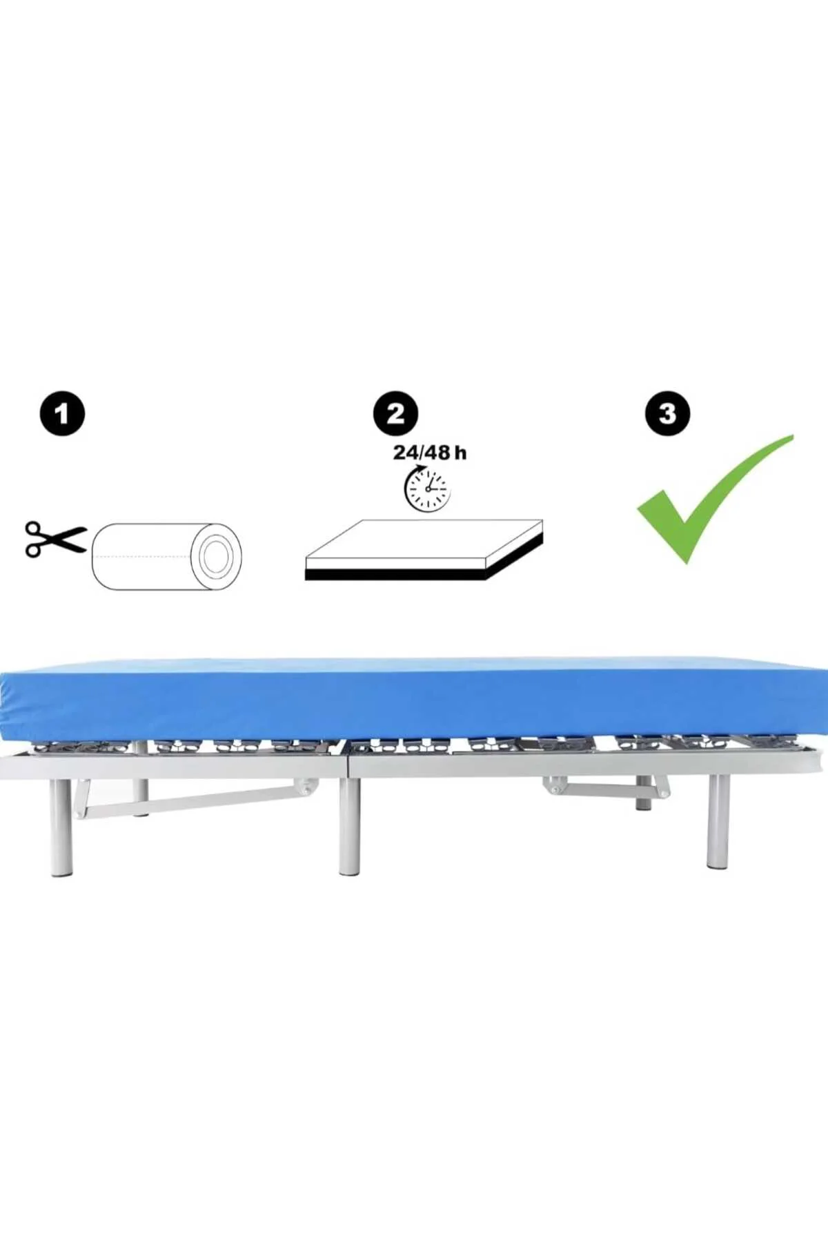 Cnc Kesim Hasta Karyolası Yatağı 90x190x12 cm