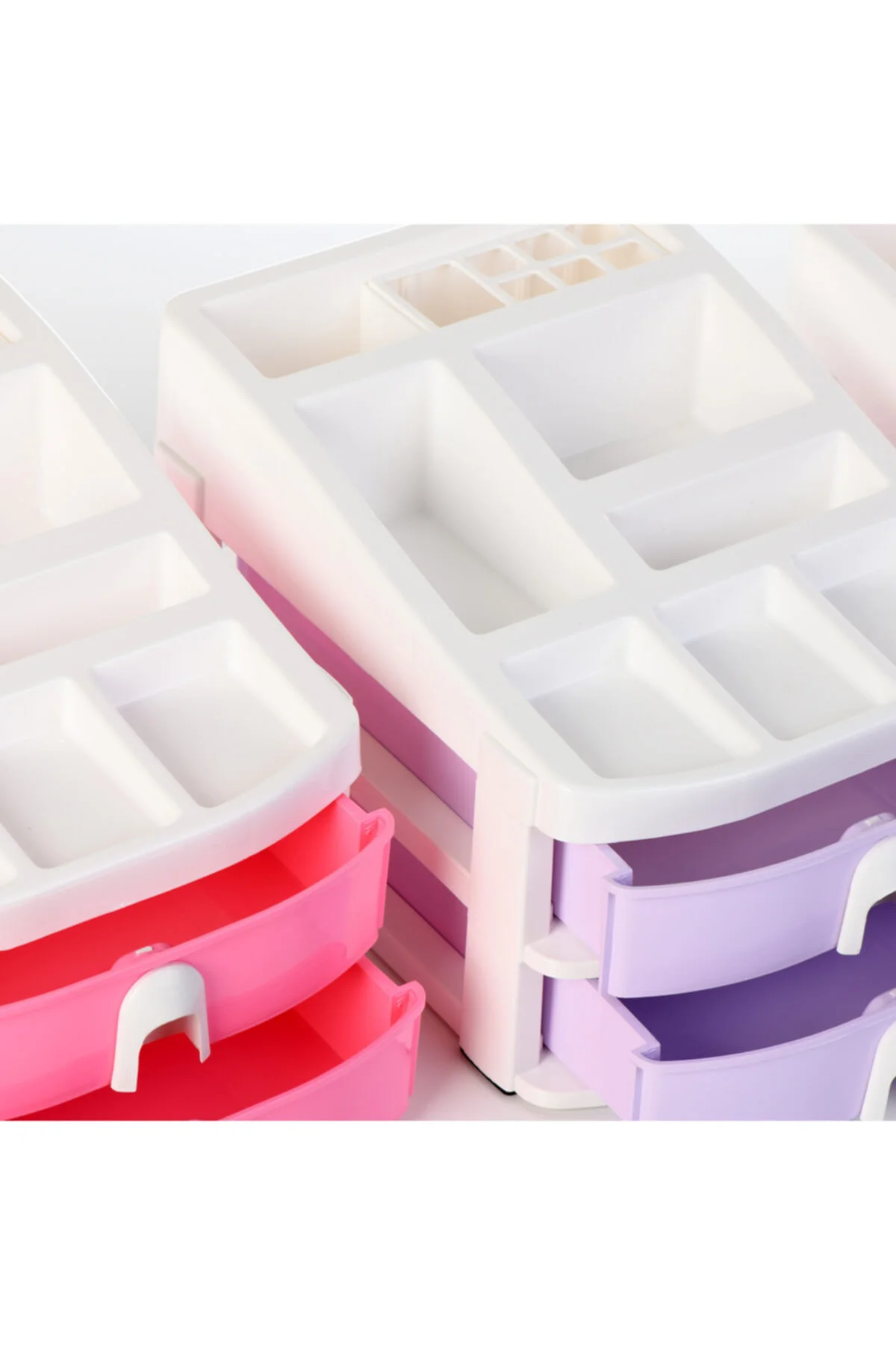 Co 7201 Çok Amaçlı Çekmeceli Organizer Pastel Pembe
