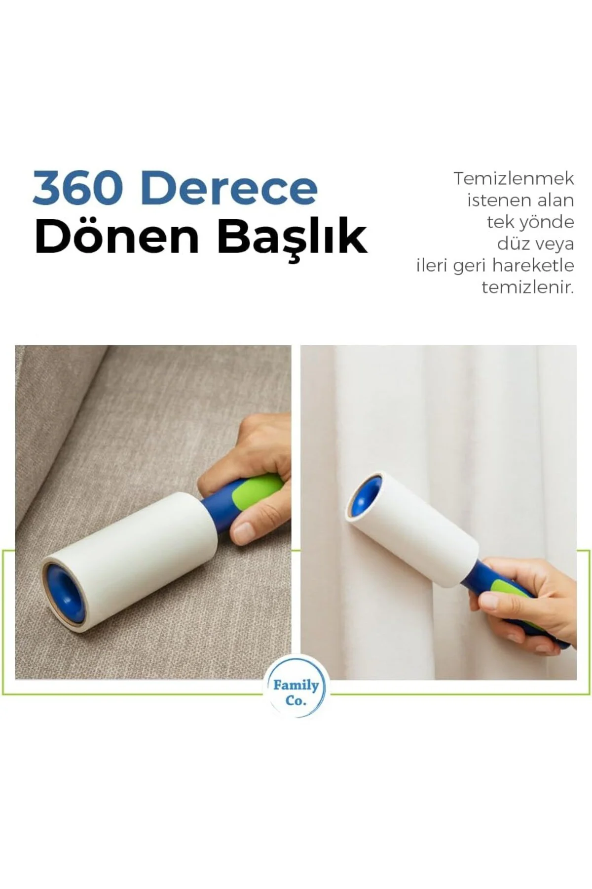 Co. Kedi Köpek Saç Kıl Tüy Toplayıcı Rulo 1 Rulo 6 Yedek Her Biri