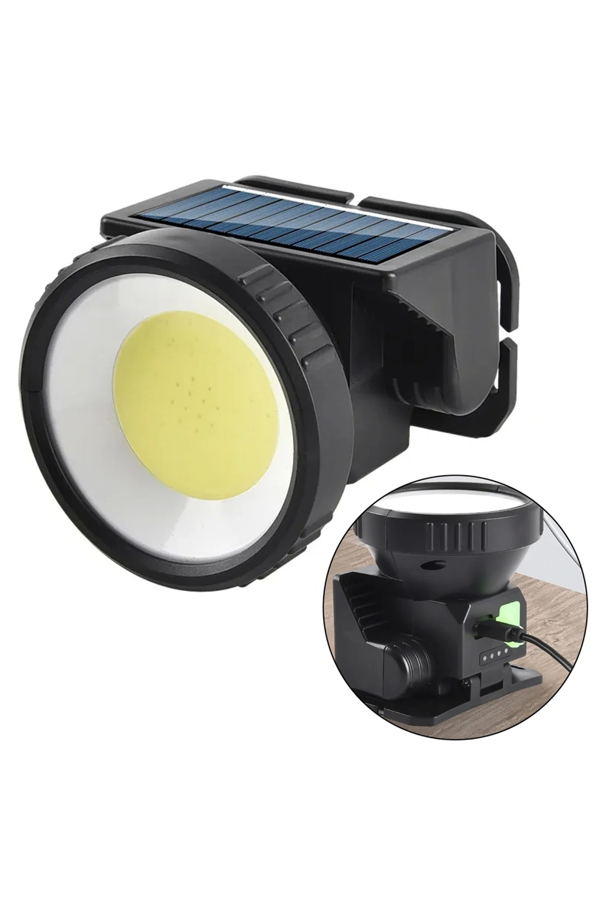 COB LED BEYAZ KIRMIZI SOLAR KAFA LAMBASI FENERİ TYPE-C ŞARJLI 73X