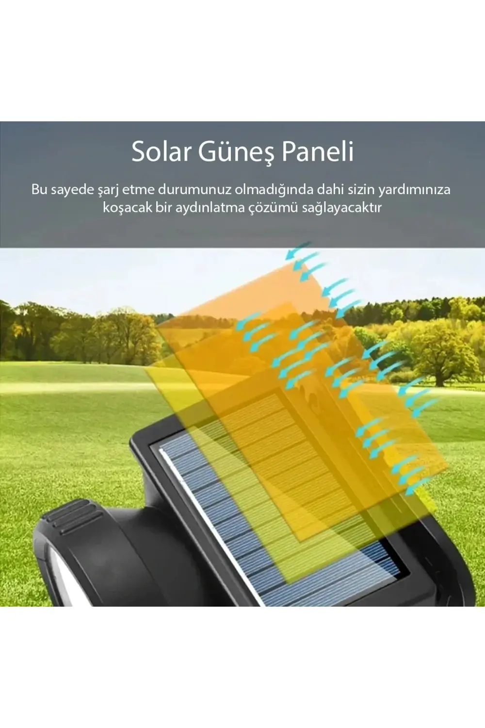 COB LED BEYAZ KIRMIZI SOLAR KAFA LAMBASI FENERİ TYPE-C ŞARJLI 73X