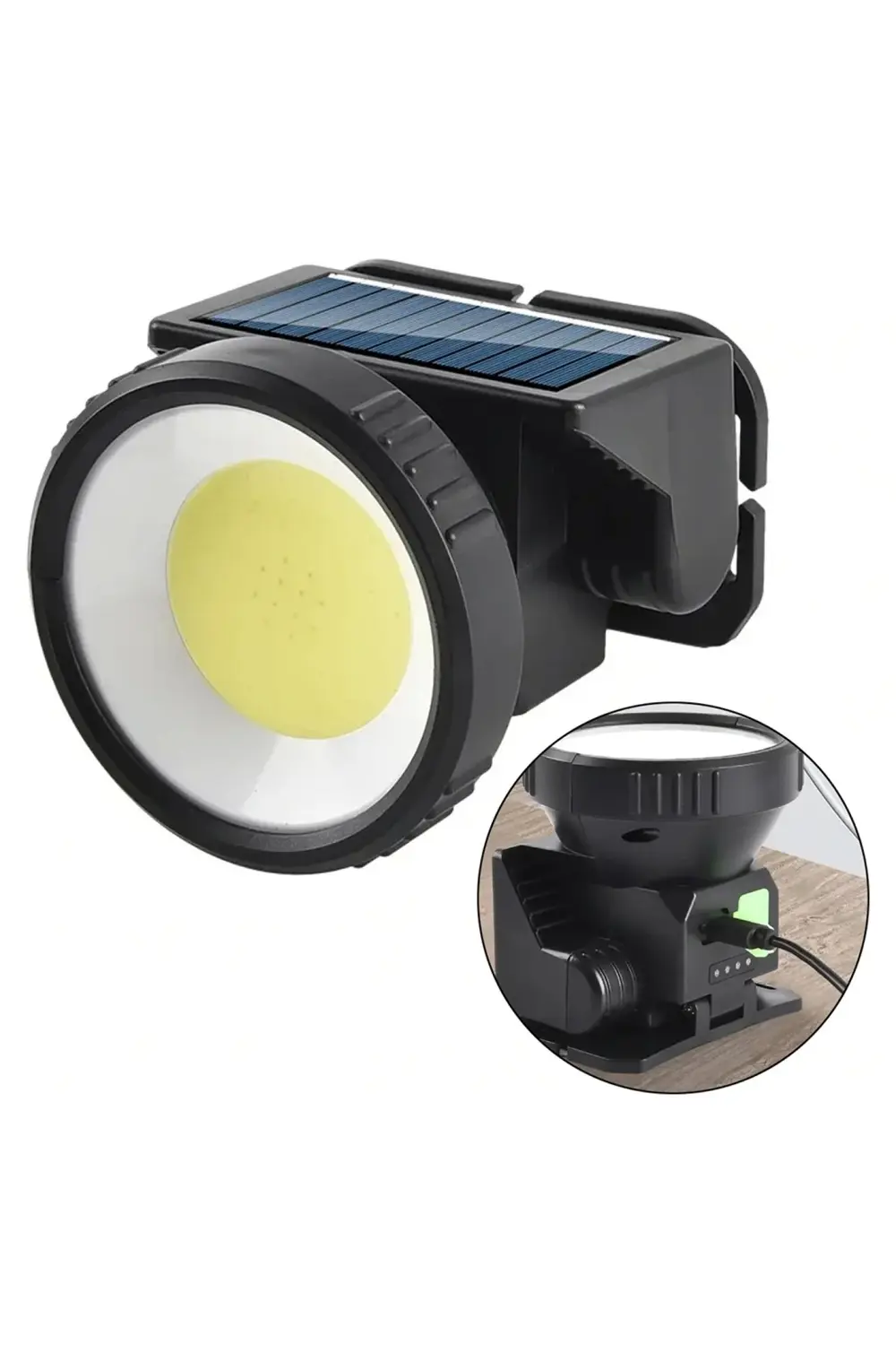 COB LED BEYAZ KIRMIZI SOLAR KAFA LAMBASI FENERİ TYPE-C ŞARJLI 73X