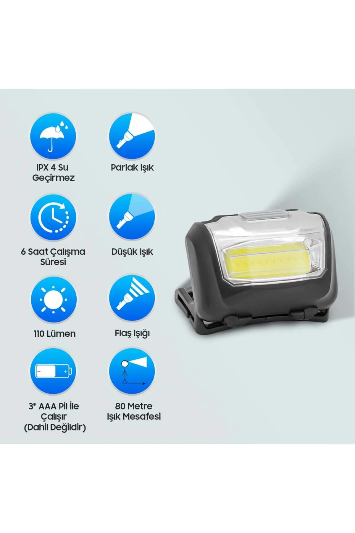 COB LED Pilli Kafa Feneri – Hafif, Güçlü ve Pratik Aydınlatma (6 COB LED Pilli Kafa Feneri – Hafif, Güçlü ve Pratik Aydınlatma (6