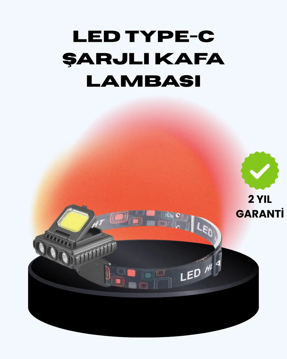 COB + XPE LED Kafa Feneri 800 Lumen USB Type C Çok Modlu Şarjlı – Kamp & Doğa İçin Gelişmiş Işık