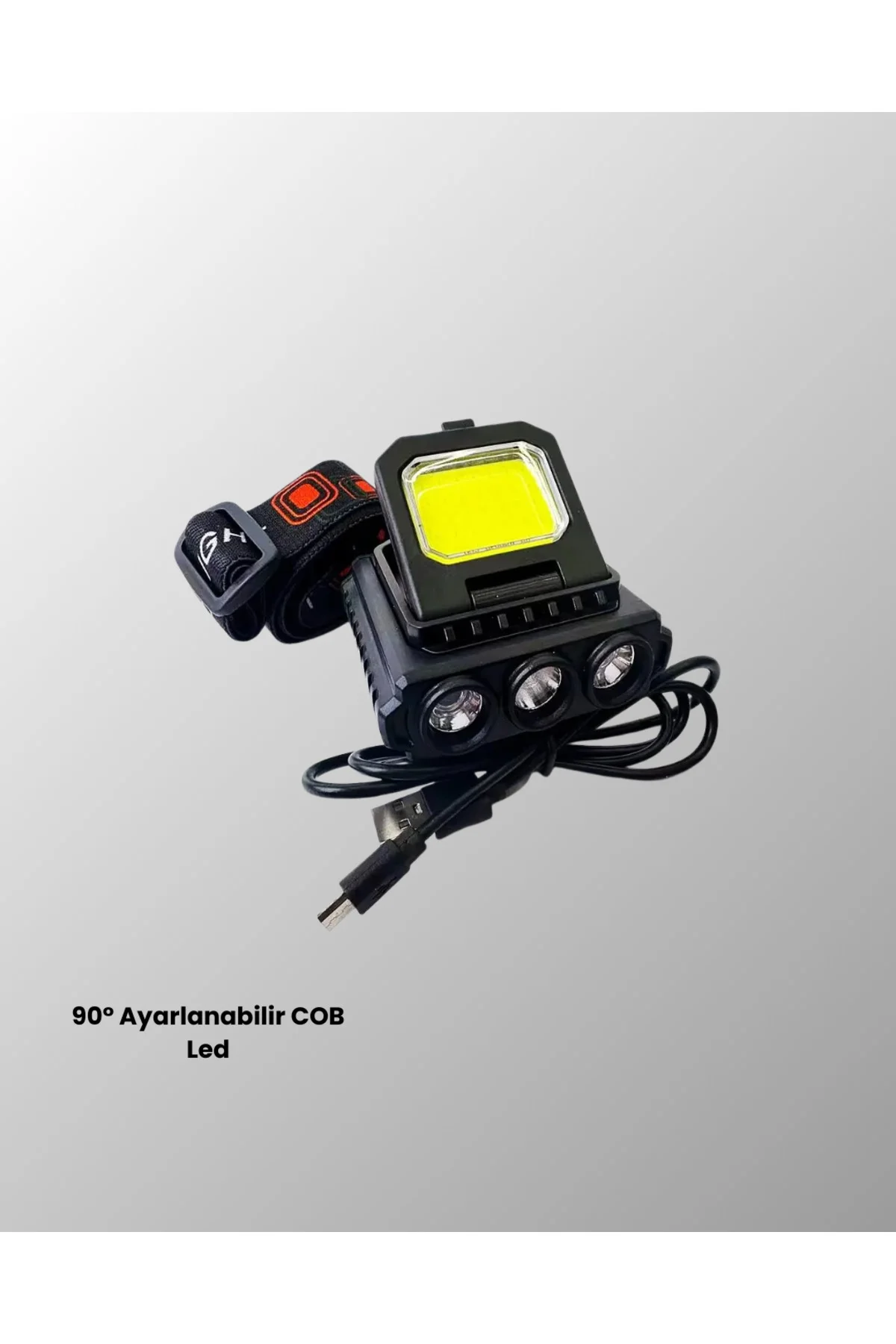 COB + XPE LED Kafa Feneri 800 Lumen USB Type C Şarjlı Çok Modlu
