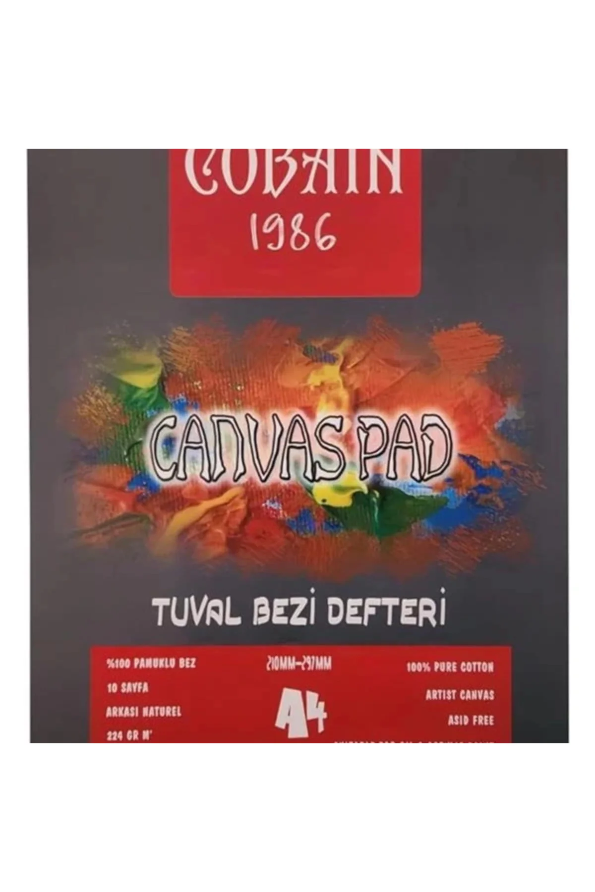 Cobain 1986 Canvas Pad Tuval Bezi Defteri Akrilik, Yağlıboya, Guaj Defteri