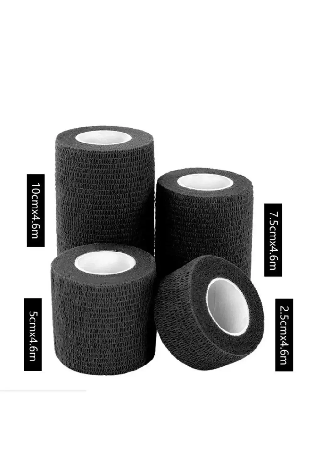 COBAN BANDAJI kendinden yapışkanlı 5 CM X4.5 MT SİYAH RENK [ 5 AD