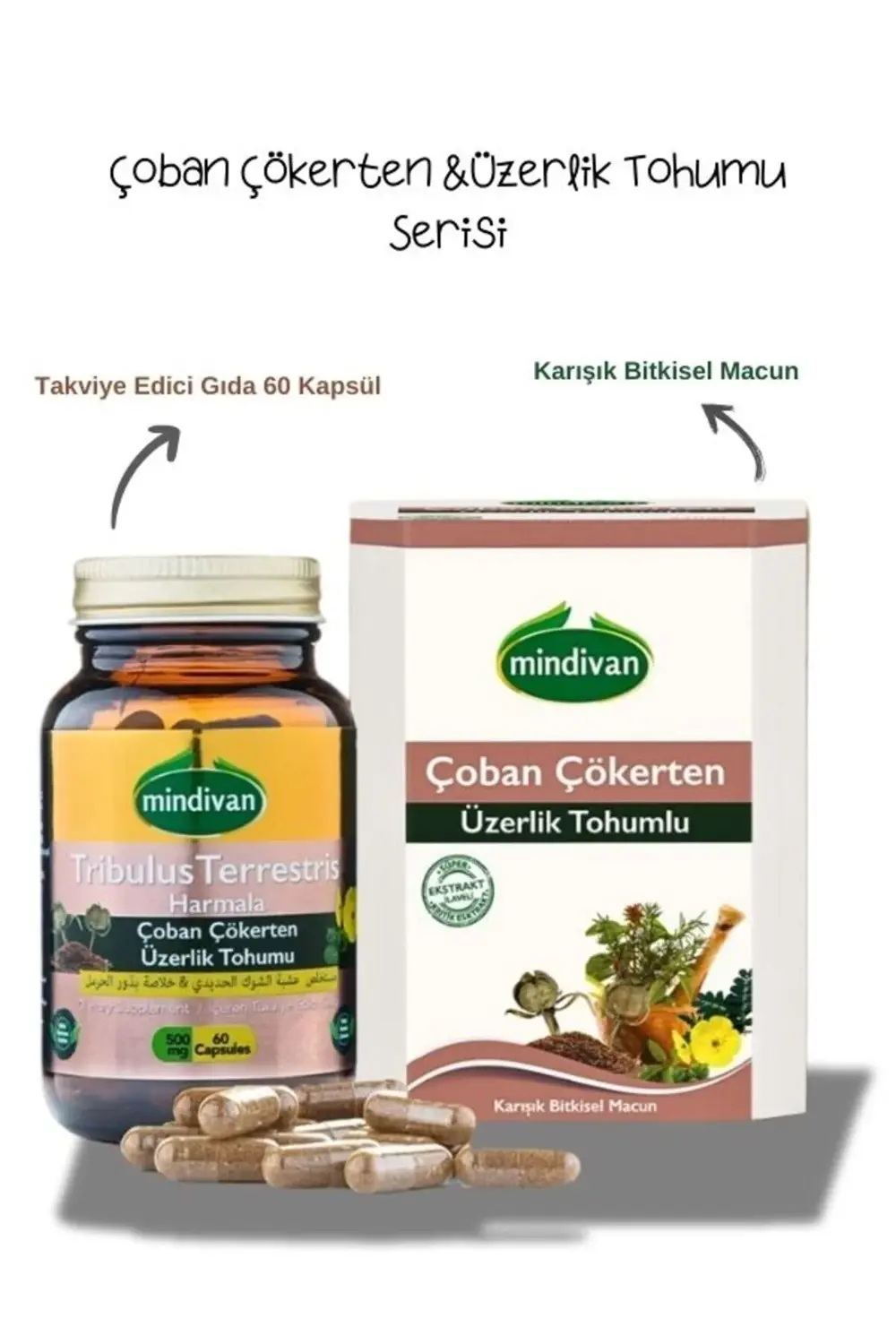 Mindivan Çoban Çökerten (Tribulus Terrestris) Kapsül+ Çoban Çökerten Macun