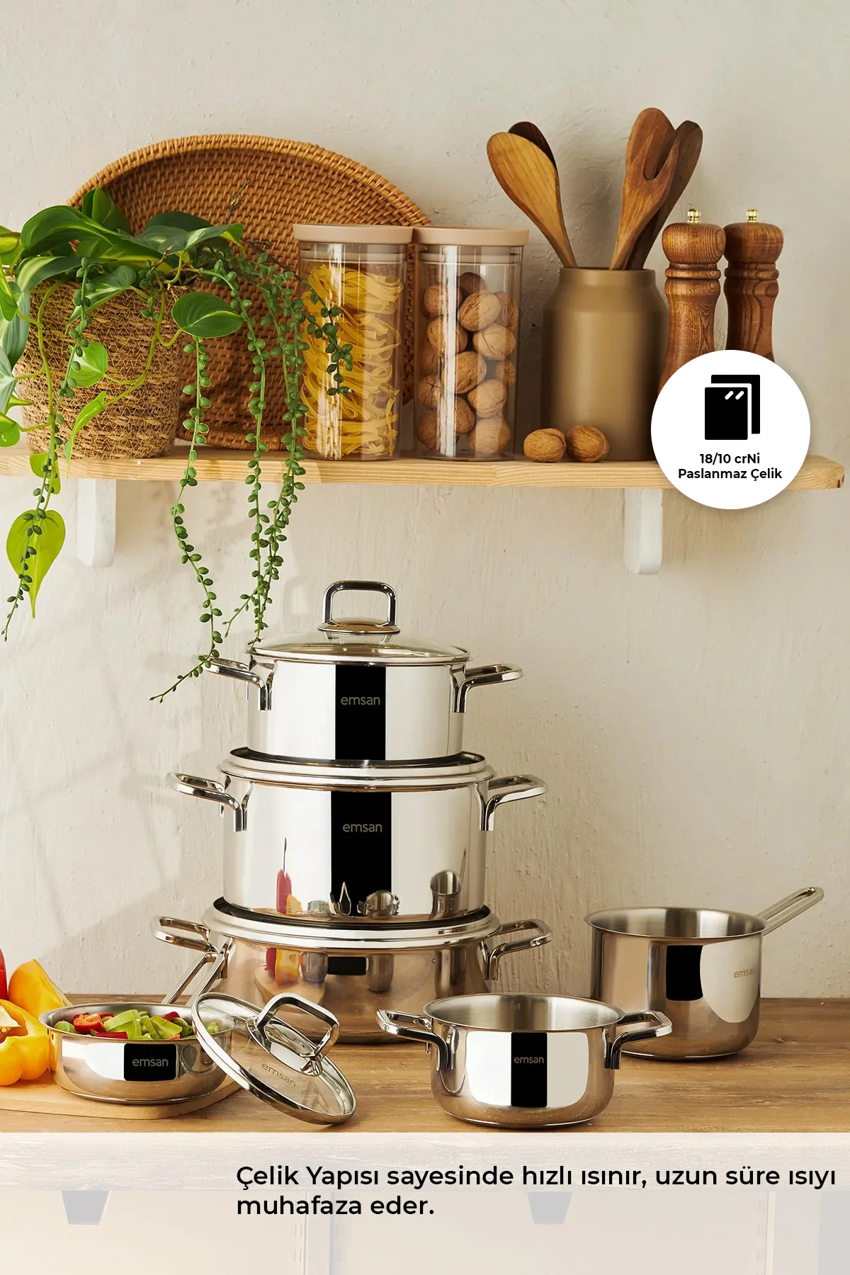 Cocinero 10 Parça Çelik Çeyiz Seti