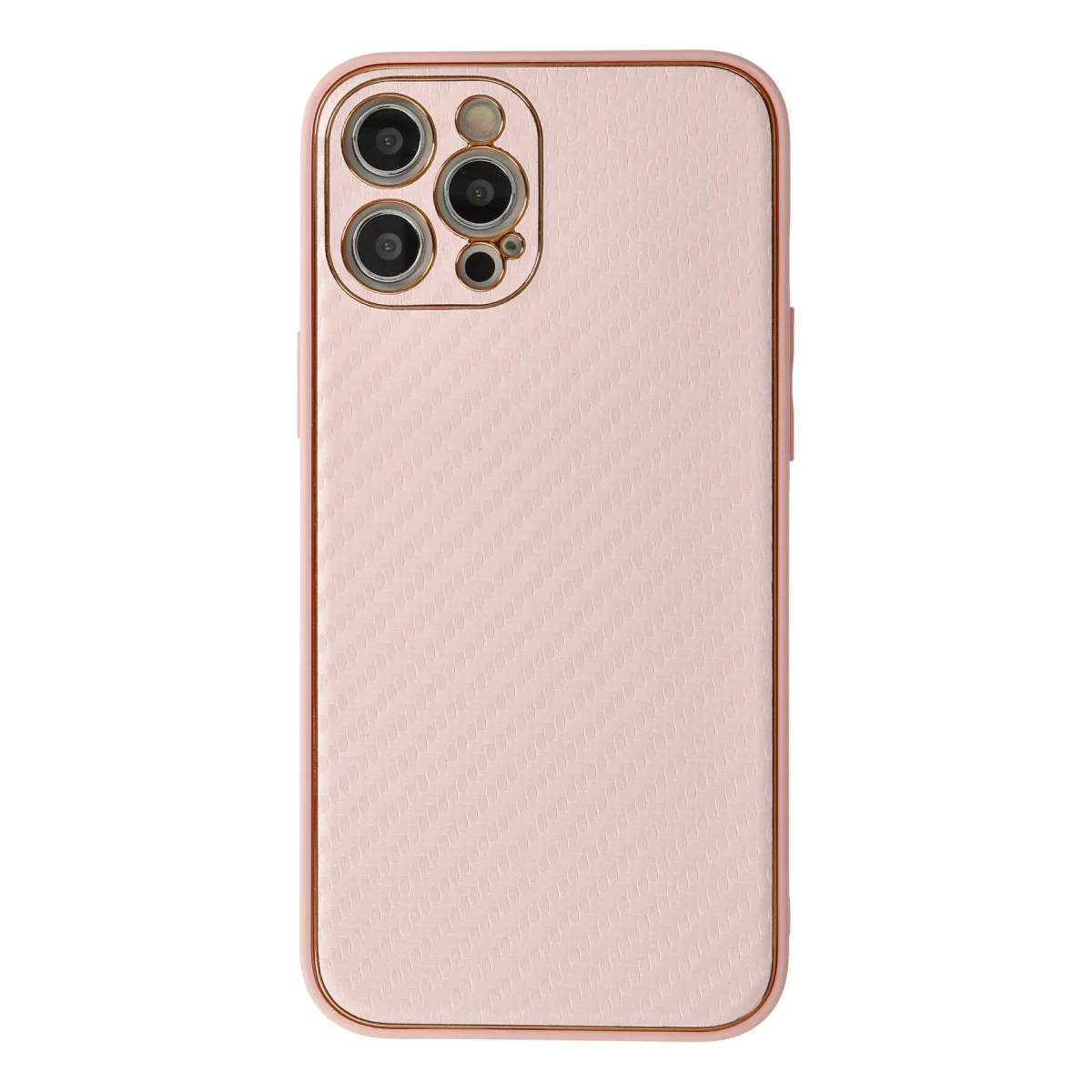 Coco Karbon Silikon Kılıf - iPhone 12 Pro Pembe