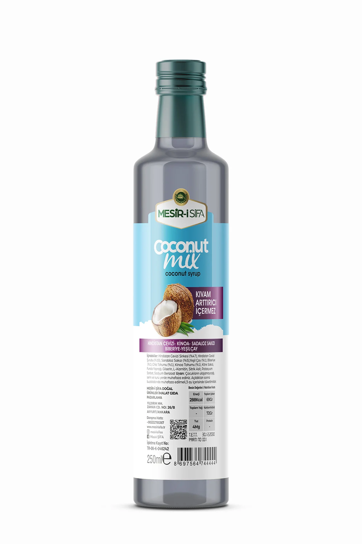 Coconut Mix Hindistan Cevizi Şurubu 250ml - Kinoa Sadaloz Sakızı Coconut Mix Hindistan Cevizi Şurubu 250ml - Kinoa Sadaloz Sakızı
