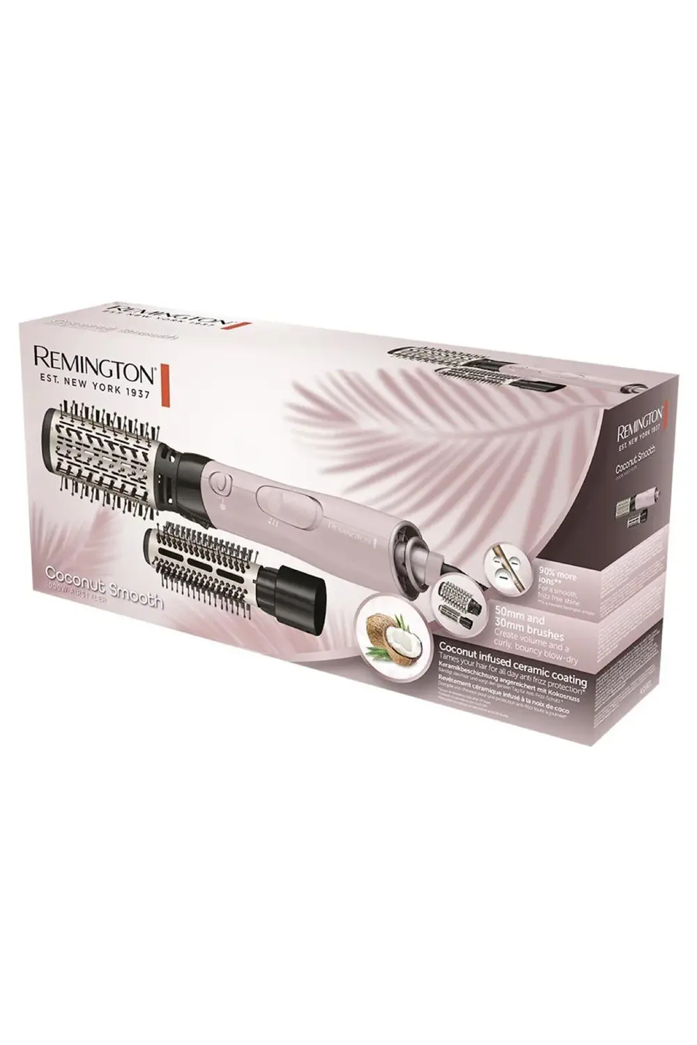 Coconut Smooth 2 in 1 Saç Kurutma ve Şekillendirme Tarağı, Serami