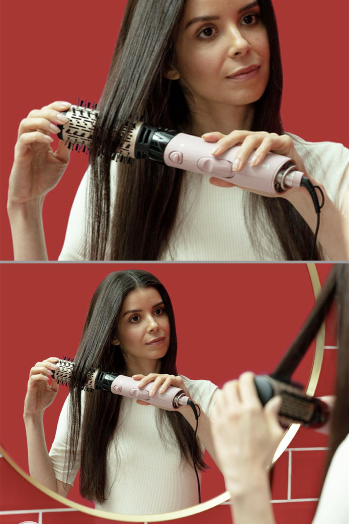 Coconut Smooth 2 in 1 Saç Kurutma ve Şekillendirme Tarağı, Serami