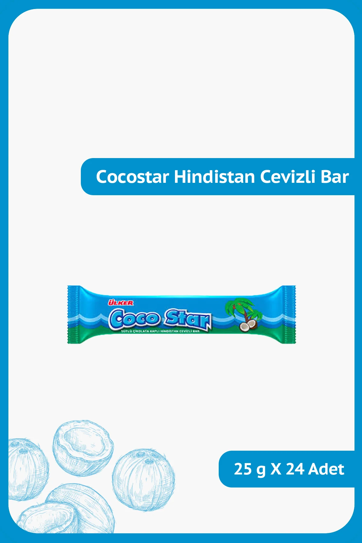 COCOSTAR Hindistan Cevizli Sütlü Çikolata Kaplamalı Bar - 25 gram