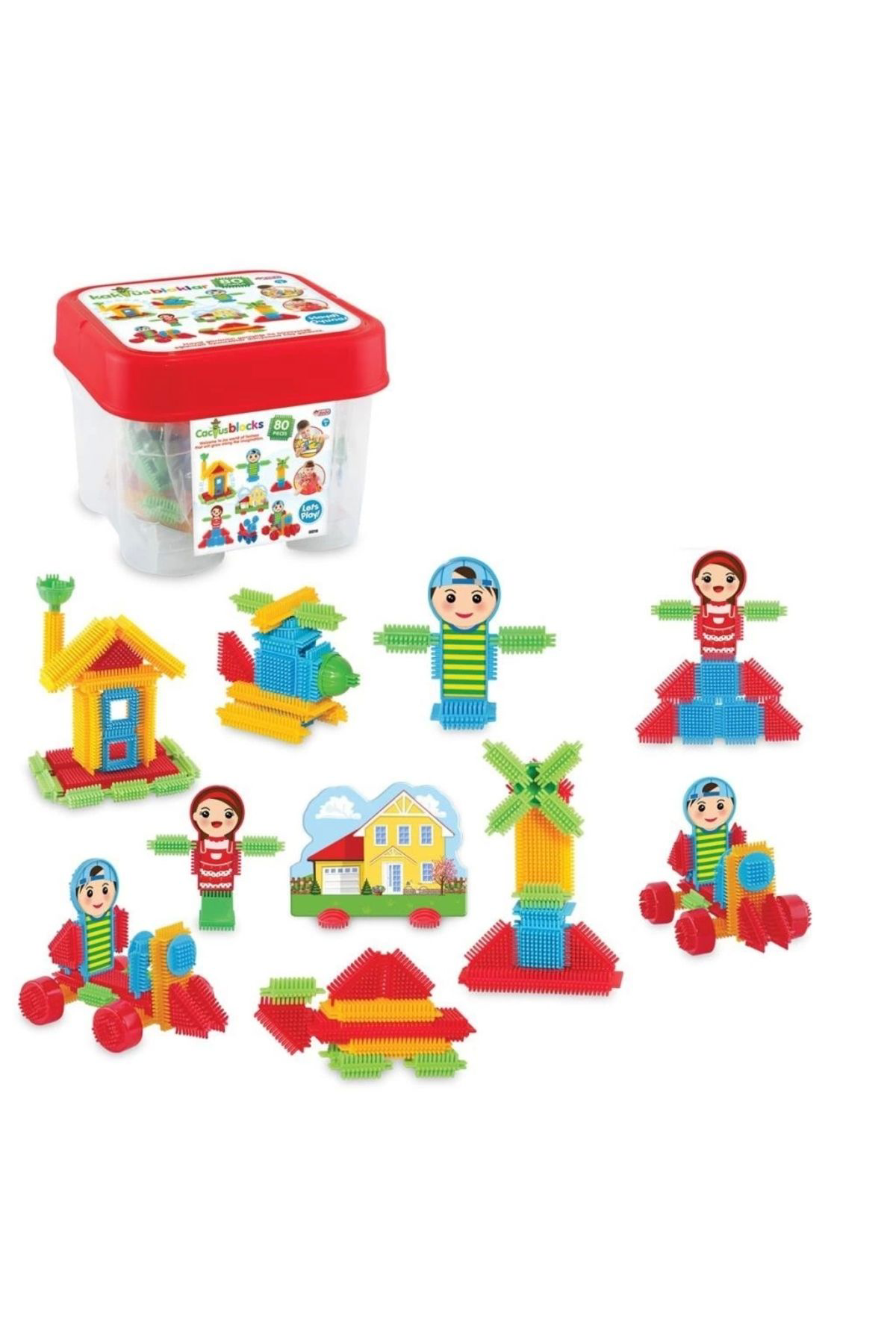 Çocuk 03316 Kaktüs Blokları 80 Parça -dede