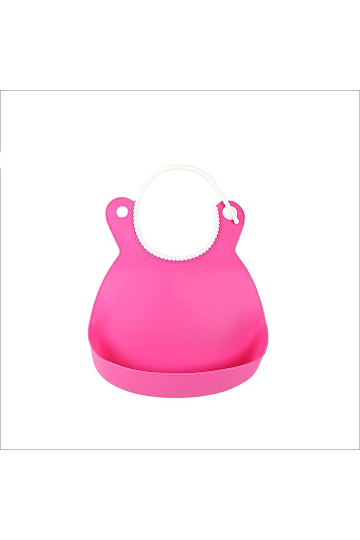 Ok Aksesuar Çocuk Bebek Mama Önlüğü Dökülme Engelleyici Bükülebilir Pembe Go5