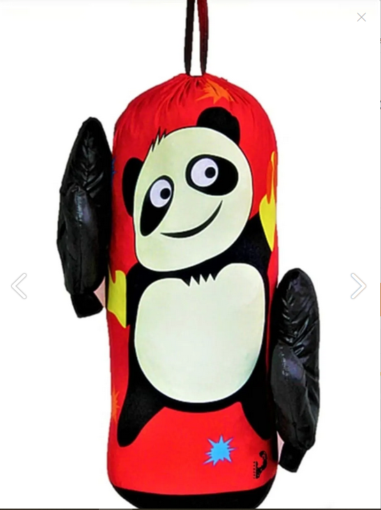 Toprak Çocuk Boks Torbası Eldiven Hediyeli Çocuklar İçin Eğlenceli Evde Boks(Unisex Kiz-Erkek) Kırmızı