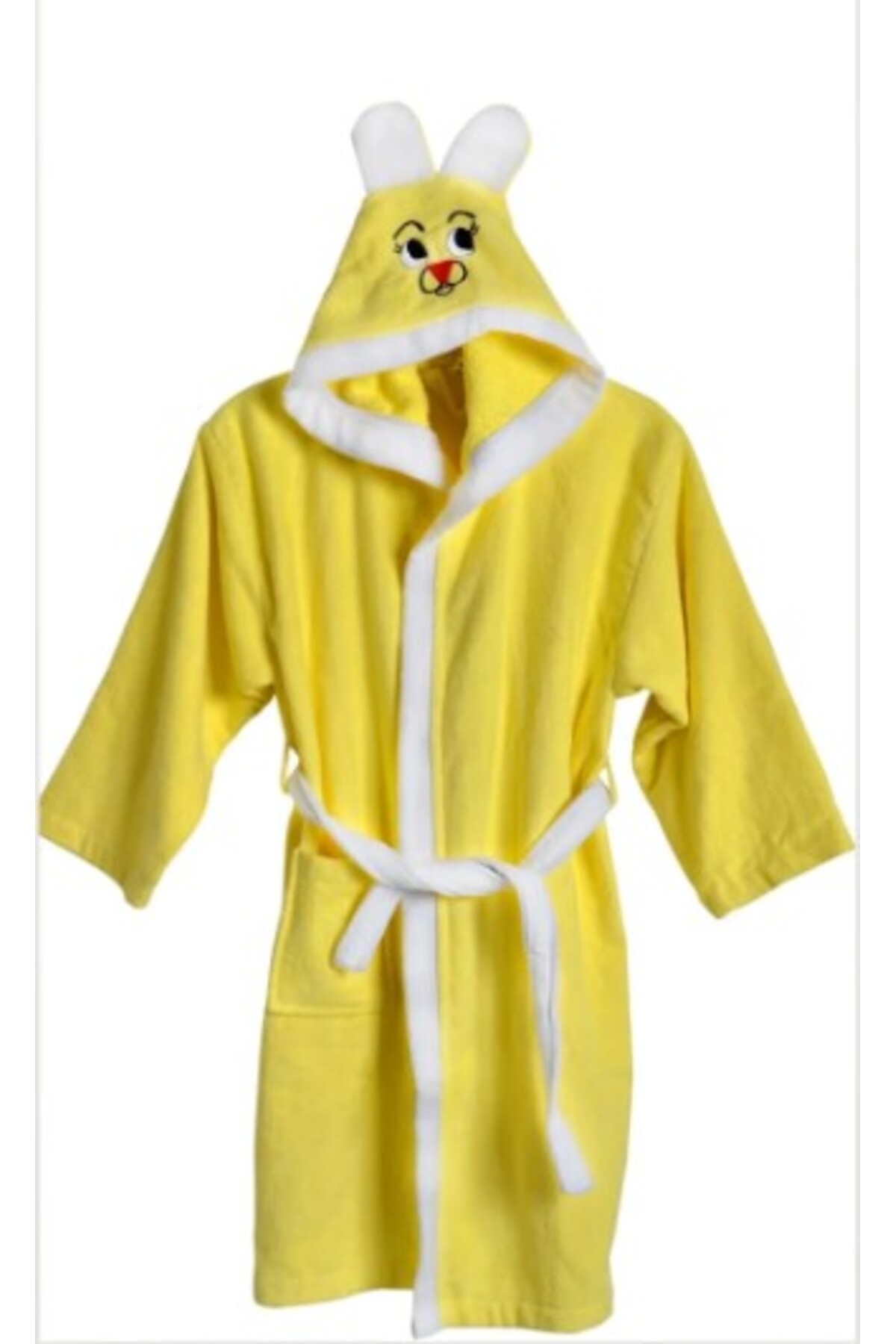 Ok Aksesuar Çocuk Bornoz Kapüşonlu Pamuklu Sarı Ok Aksesuar Çocuk Bornoz Kapüşonlu Pamuklu Sarı