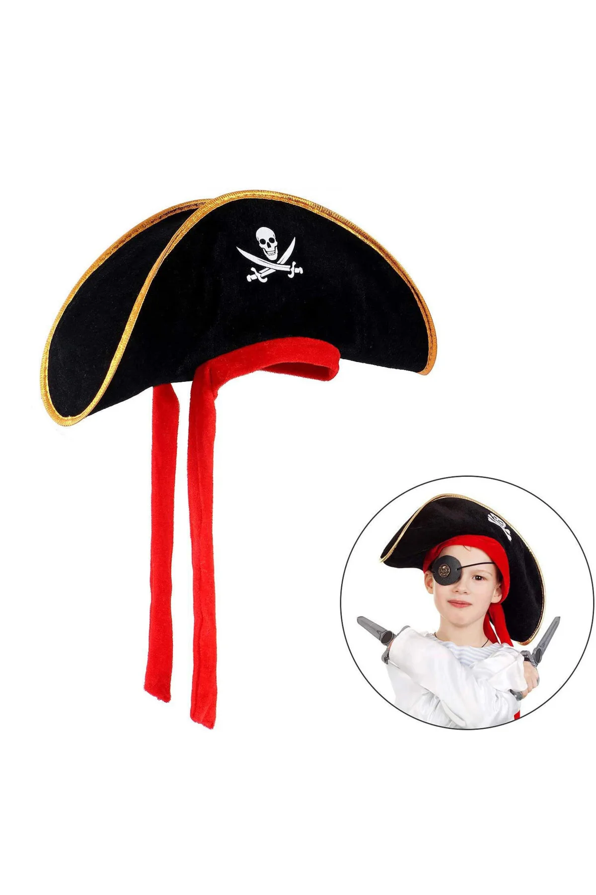Çocuk Boy Kadife Jack Sparrow Denizci Kaptan Jack Korsan Şapkası 45X16 Cm Çocuk Boy Kadife Jack Sparrow Denizci Kaptan Jack Korsan Şapkası 45X16 Cm