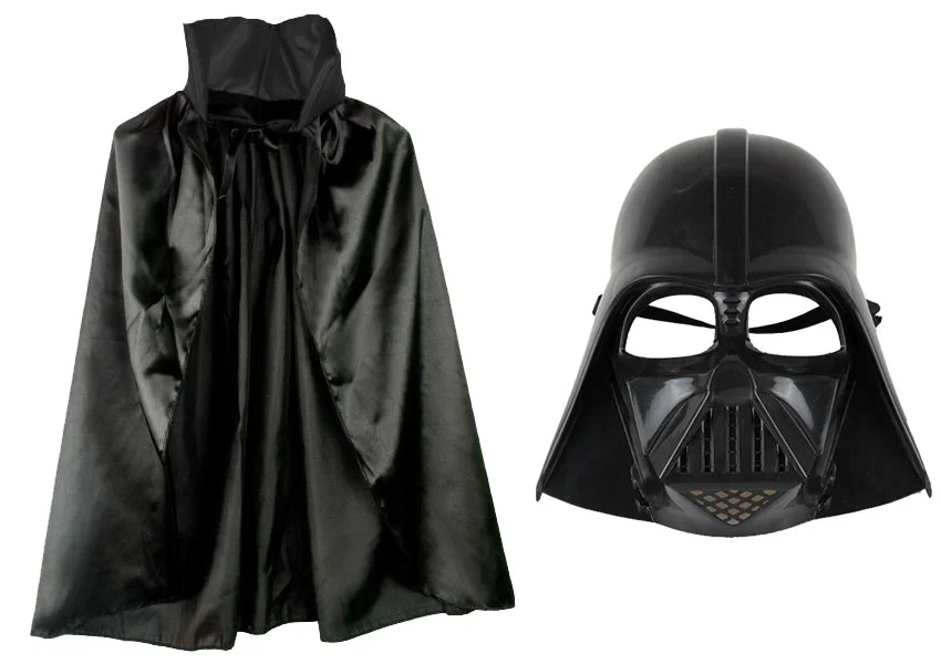 Çocuk Boy Yıldız Savaşları Star Wars Darth Vader Maskesi Ve 90 Cm Pelerin Seti Siyah