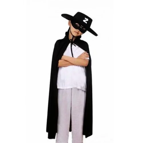 Çocuk Boy Zorro Pelerin + Şapka + Maske Kostüm Seti Çocuk Boy Zorro Pelerin + Şapka + Maske Kostüm Seti