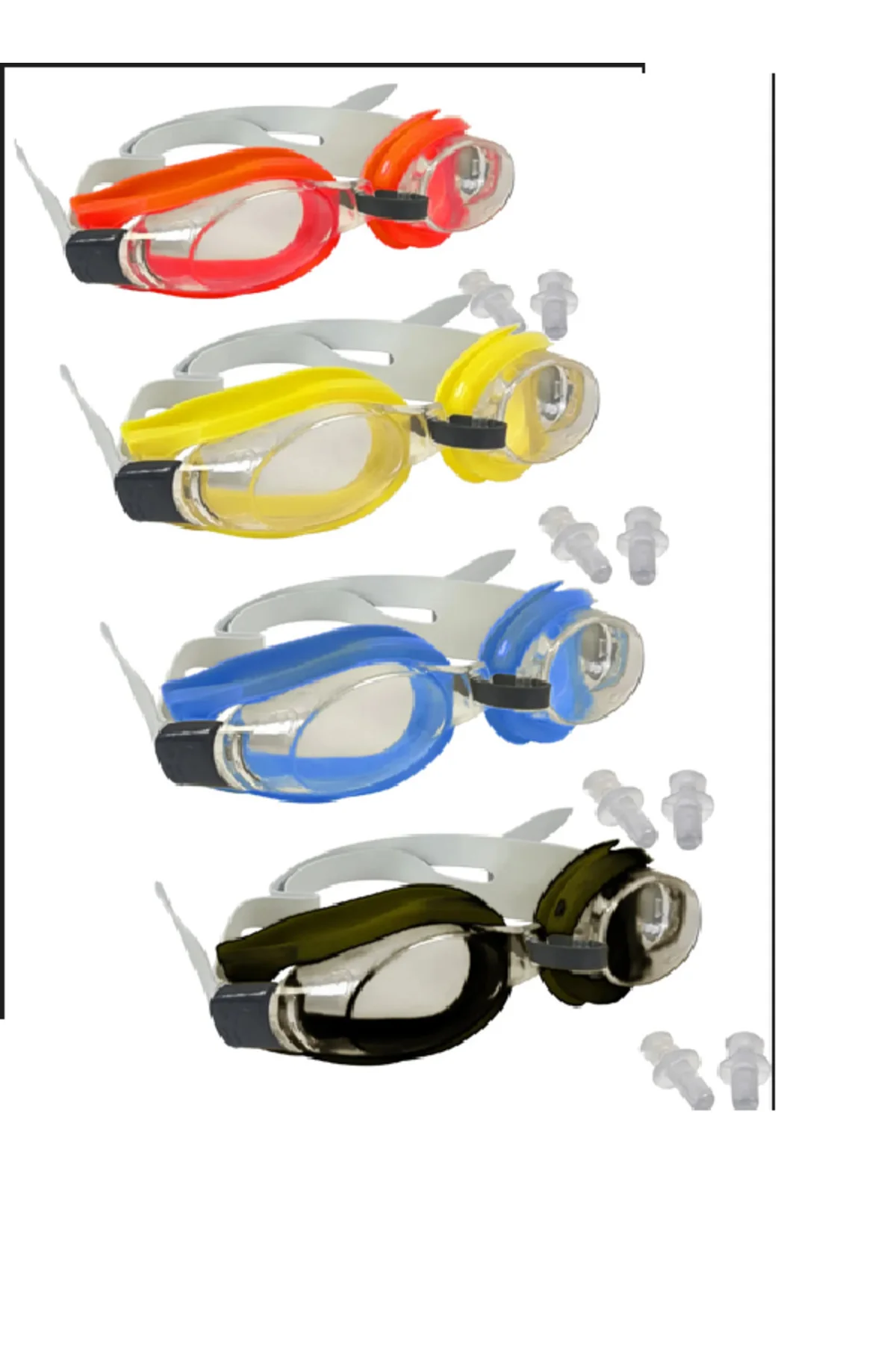 Çocuk Deniz Havuz Yüzücü Gözlüğü Kulak Tıkacı Hediyeli(KIRMIZI,SA