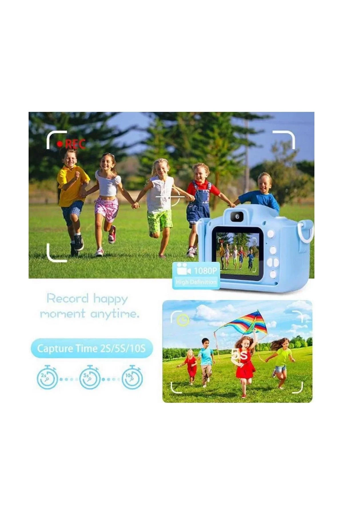 Çocuk Dijital Fotoğraf Makinası 20 Mp Video Kaydedici 2.0 İnç Çift Kameralı