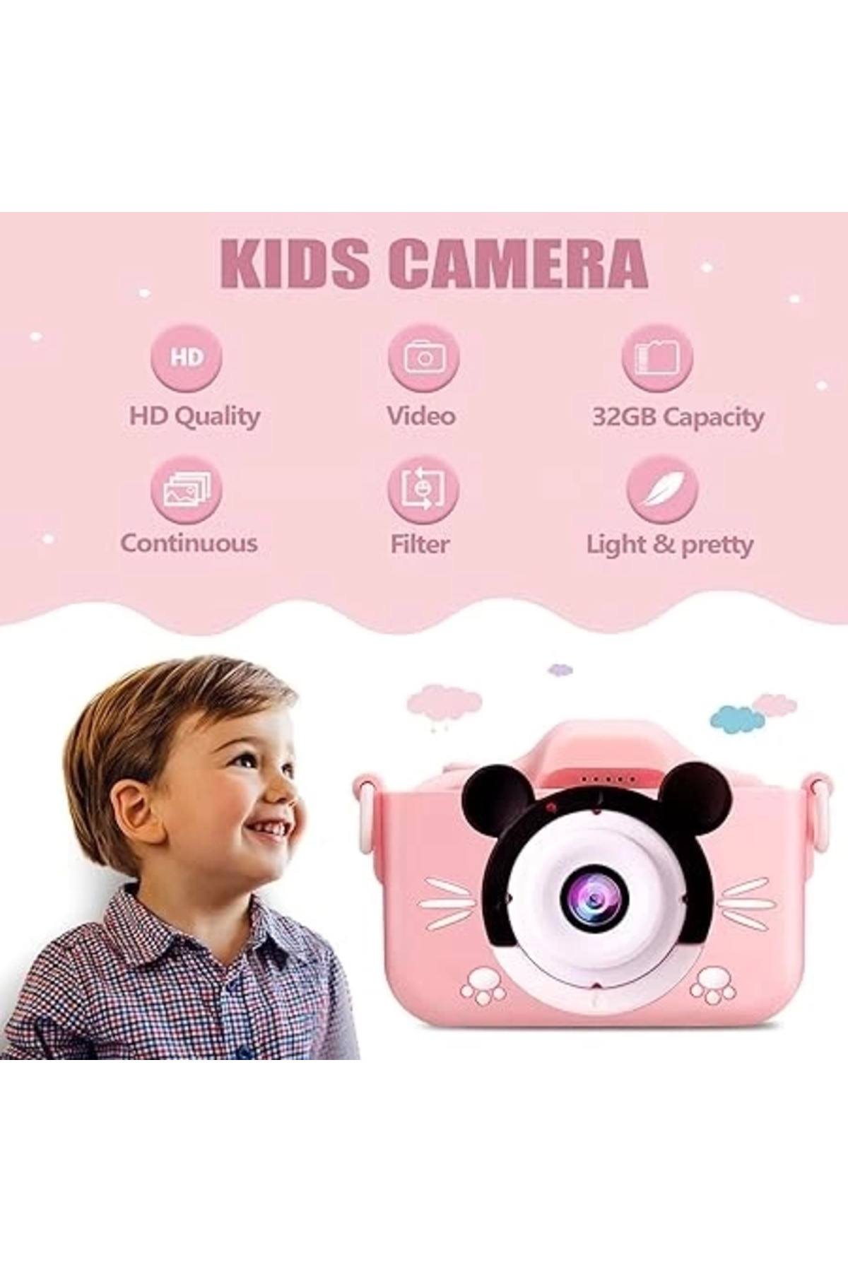 Butik Çocuk Dijital Fotoğraf Makinası 20 Mp Video Kaydedici 2.0 İnç Çif