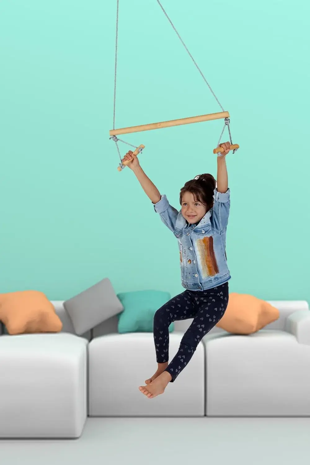 Çocuk Duyusal Ahşap Trapez Salıncak Çocuk Jinlastik Aktivite Geli